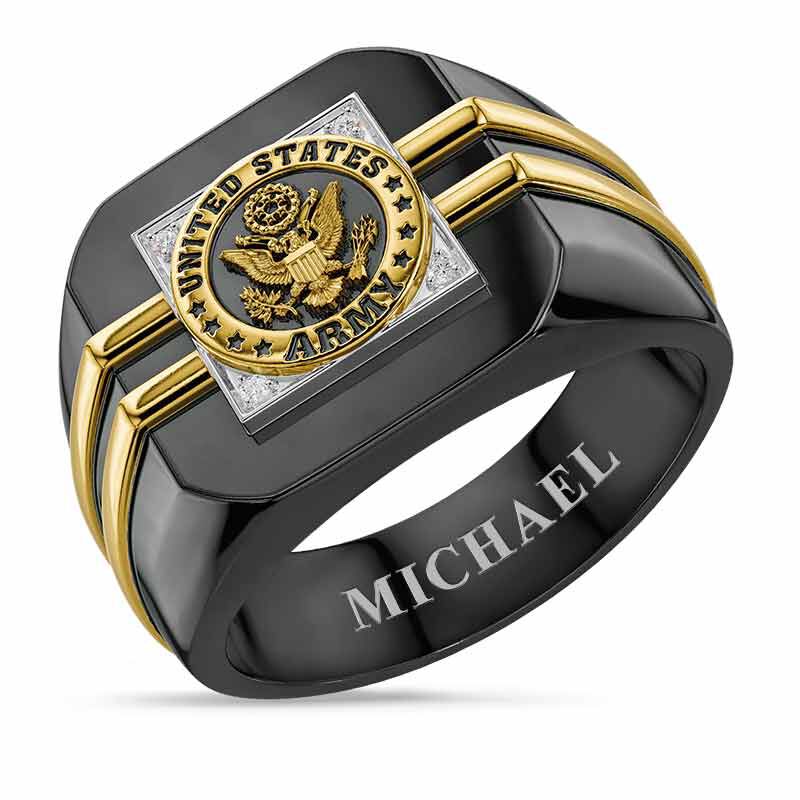 Silver/Gold 316L Stainless Steel Men Rings US Marines/Navy/Army Military Jewelry 